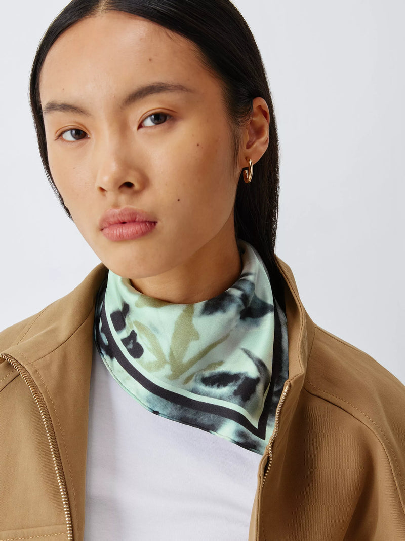 John Lewis silk scarf floral aqua 90x90cm, UK version