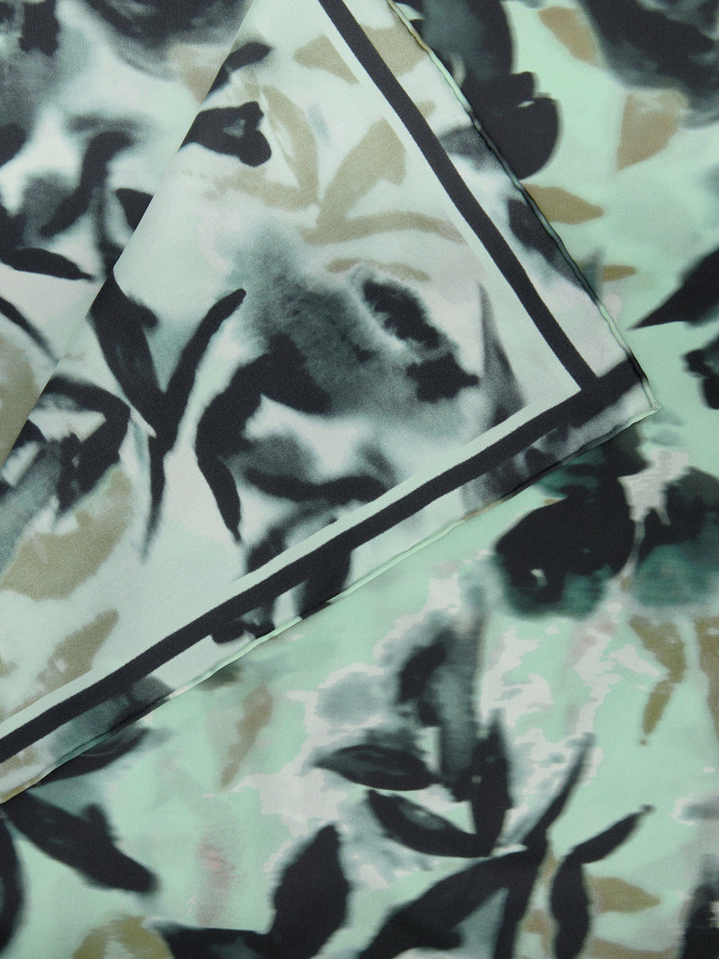 John Lewis silk scarf floral aqua 90x90cm, UK version