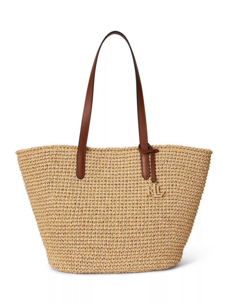 Lauren Ralph Lauren crochet straw large tote bag, UK version