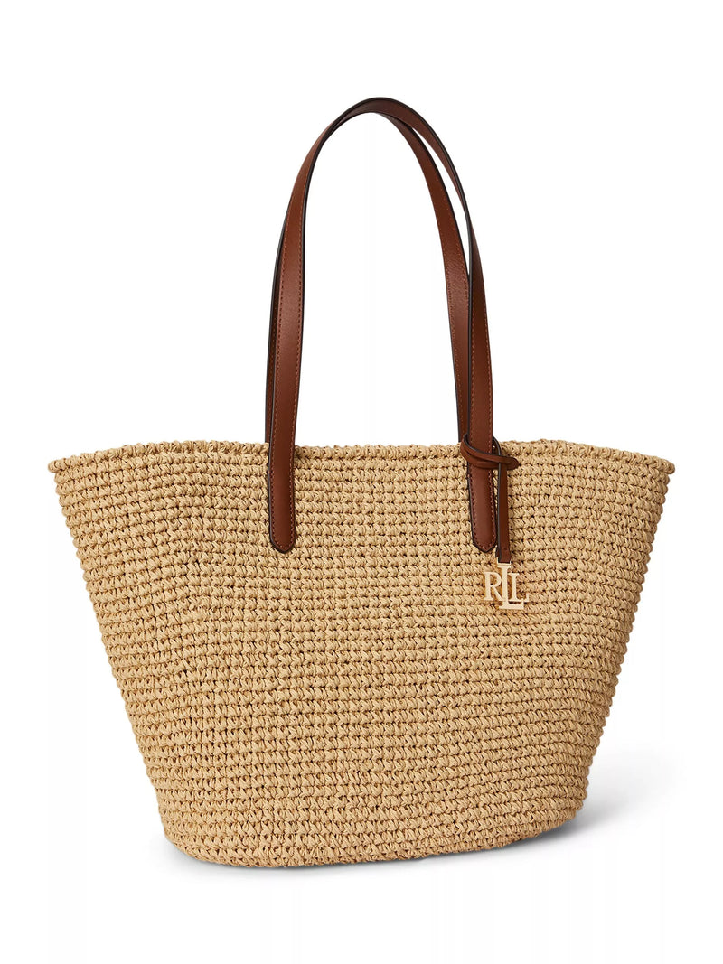 Lauren Ralph Lauren crochet straw large tote bag, UK version