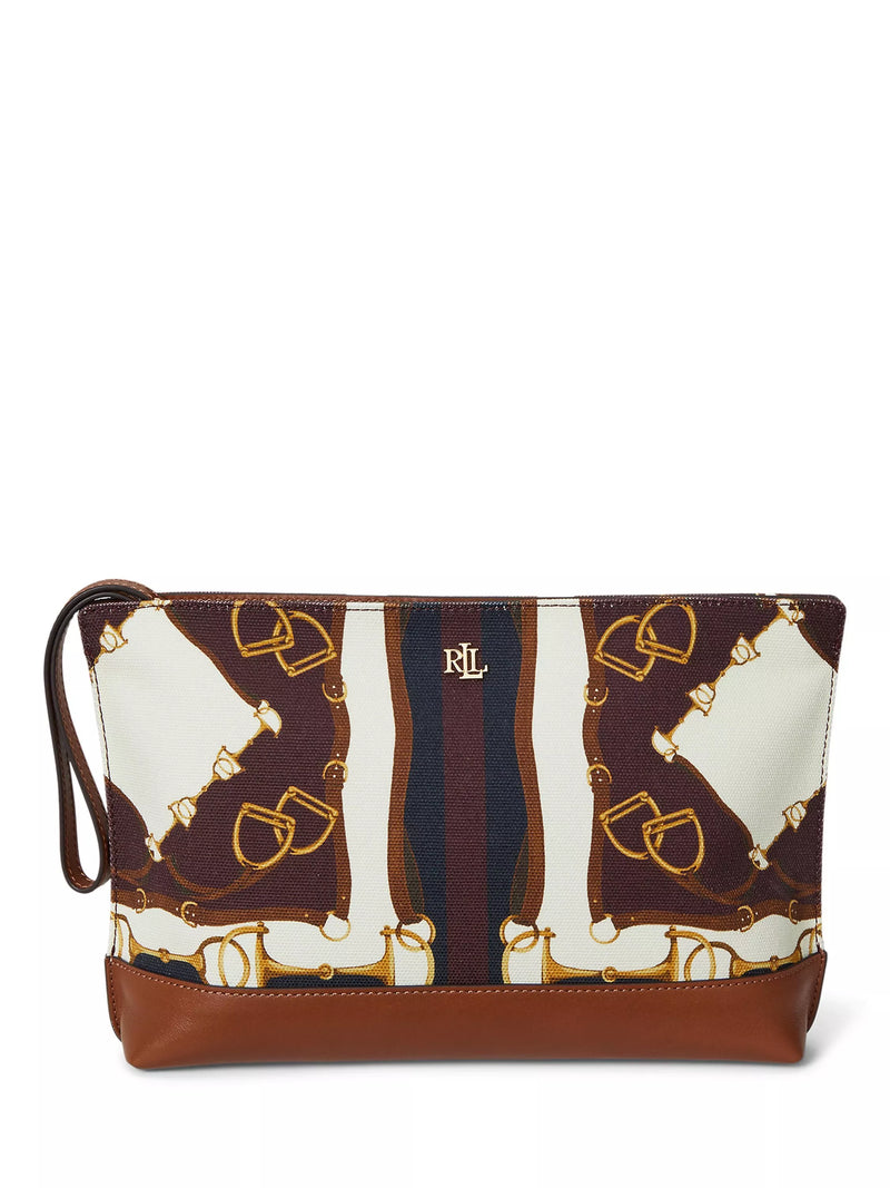 Ralph Lauren large equestrian print pouch, imported from the UK