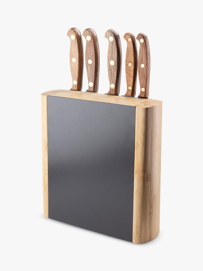 Taylor's Eye Witness Heritage Oak 5-piece bamboo knife block, UK version