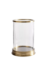 John Lewis Pottery Barn Daphne Hurricane Candle Holder Brass- Buy online at McGrocer
