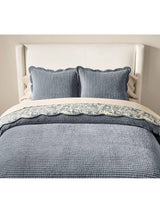 John Lewis Pottery Barn Velvet Scallop Edge Reversible Bedspread King Size- Buy online at McGrocer
