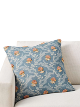 John Lewis Pottery Barn Josephine Embroidered Cushion Cover Blue Multi 56x56cm- Buy online at McGrocer