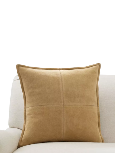 John Lewis Pottery Barn Pieced Suede Cushion Cover 51cm x 51cm- Buy online at McGrocer