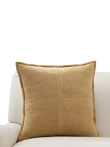 John Lewis Pottery Barn Pieced Suede Cushion Cover 51cm x 51cm- Buy online at McGrocer