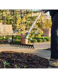 Burgon & Ball green ground rake with ash handle (British brand)