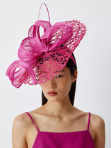 John Lewis Snoxells Sage Lattice Disc Fascinator, Fuschia- Buy online at McGrocer
