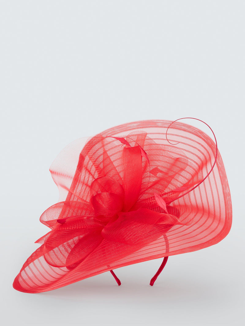 Snoxells medium disc fascinator in red, UK version