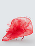 Snoxells medium disc fascinator in red, UK version