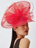 Snoxells medium disc fascinator in red, UK version