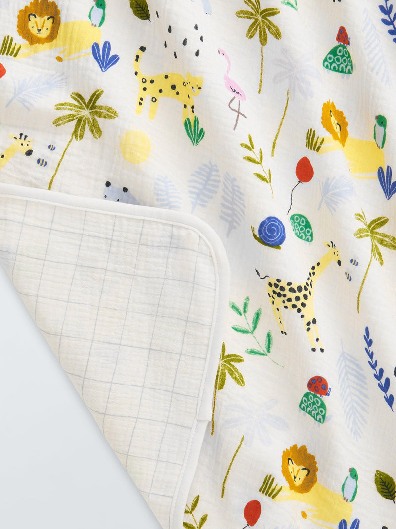 John Lewis muslin blanket Eden Safari Multi 120x120cm, imported from the UK