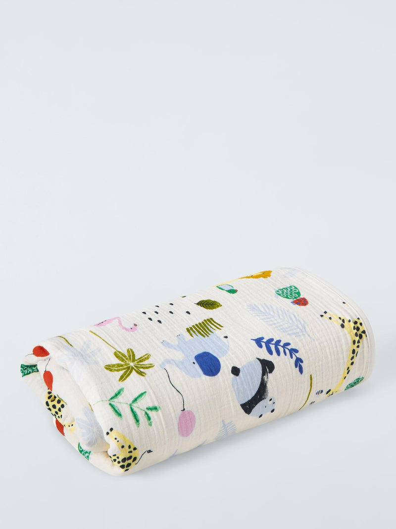 John Lewis muslin blanket Eden Safari Multi 120x120cm, imported from the UK