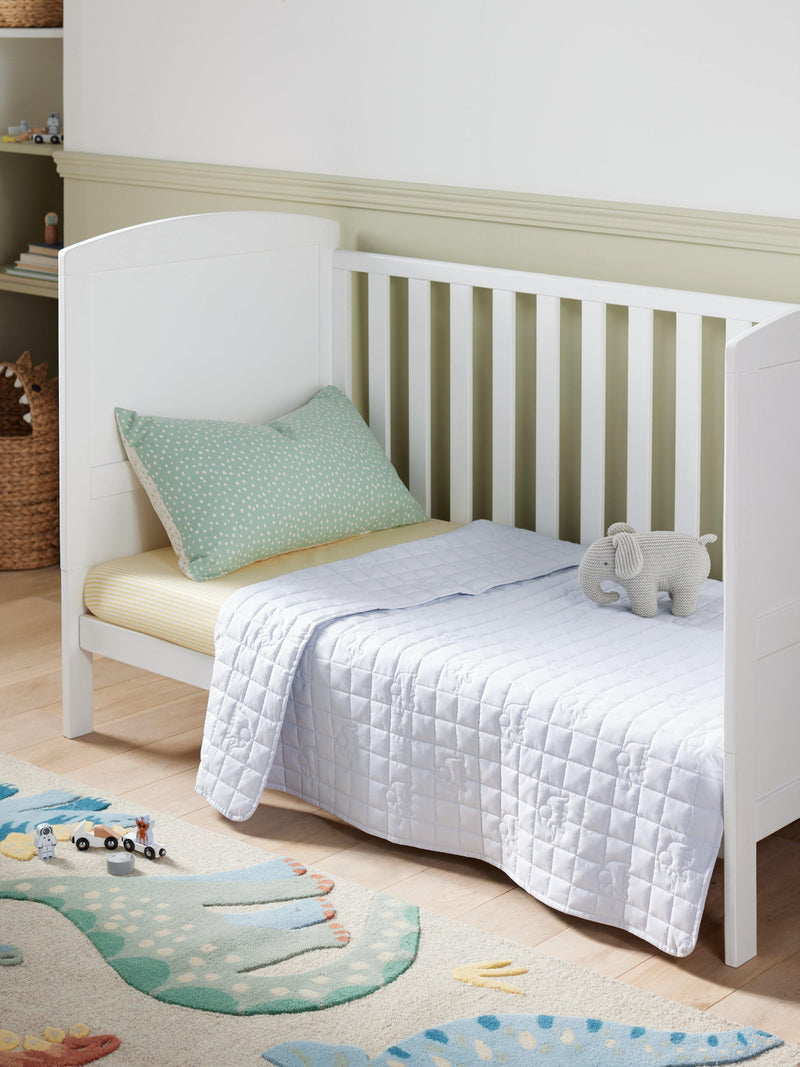 John Lewis quilted elephant blanket blue 100x120cm, imported from the UK