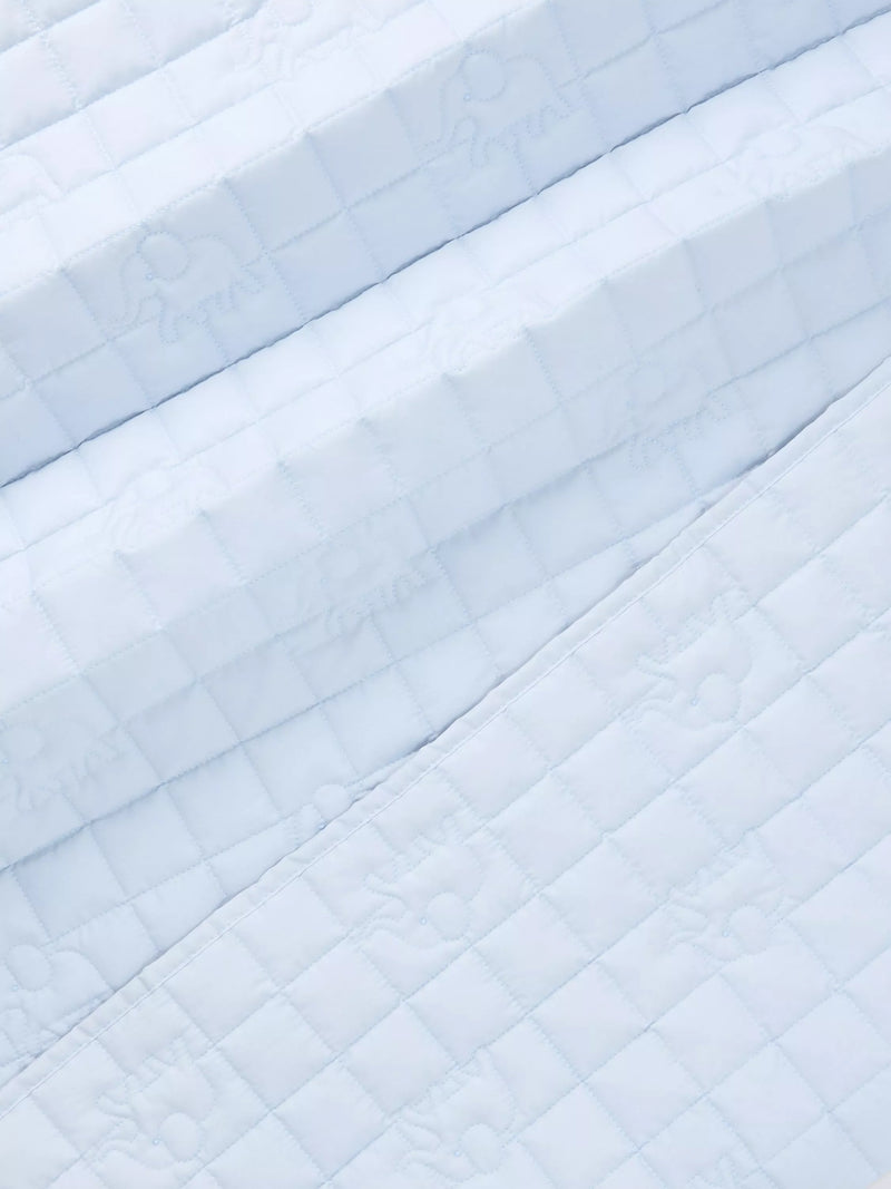 John Lewis quilted elephant blanket blue 100x120cm, imported from the UK