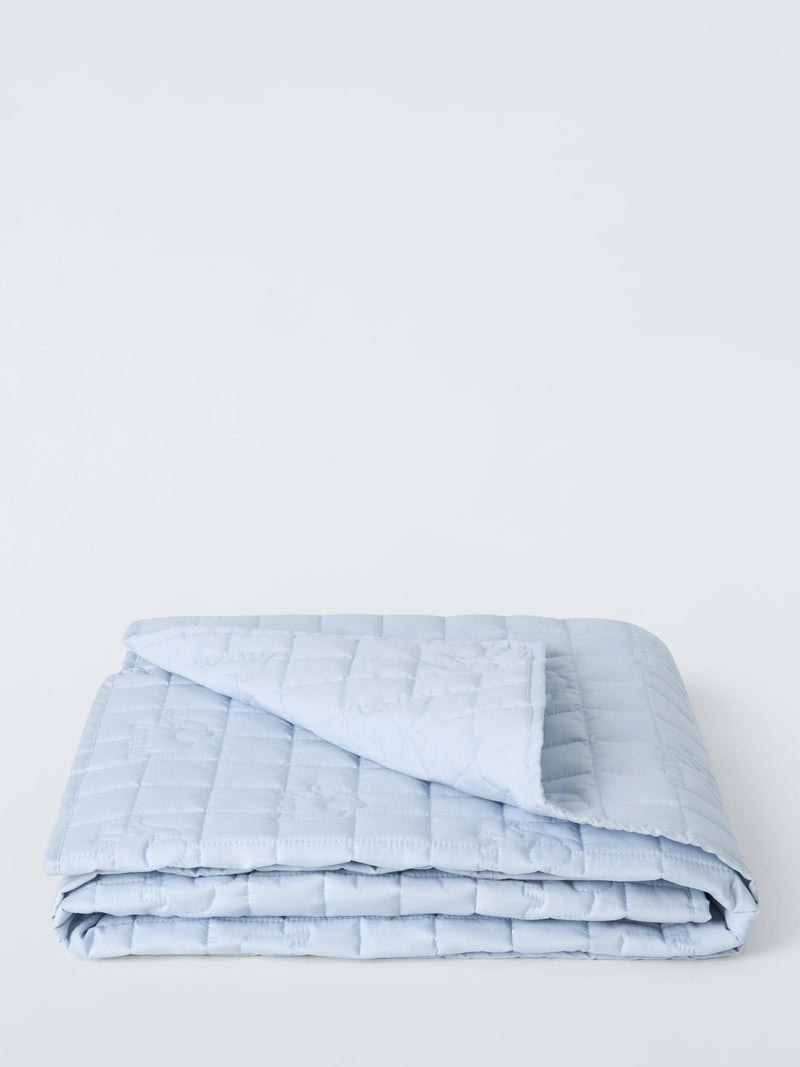 John Lewis quilted elephant blanket blue 100x120cm, imported from the UK