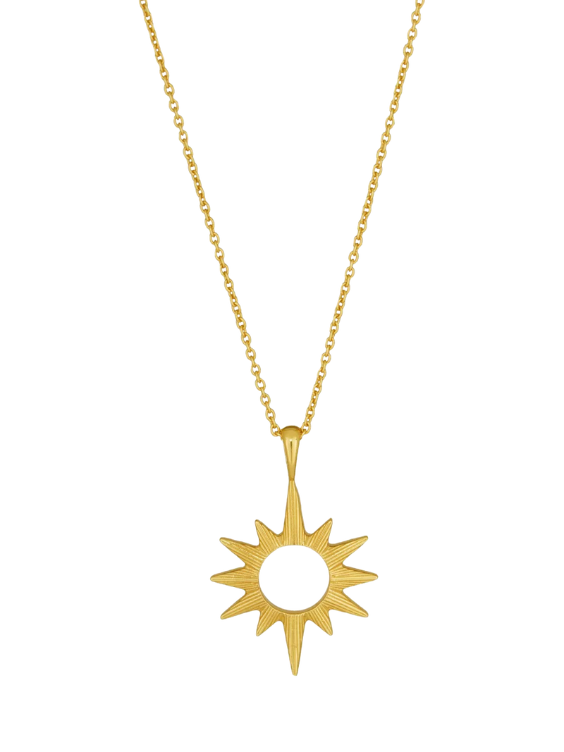 Ottoman Hands gold star pendant necklace 18 inch chain - British product