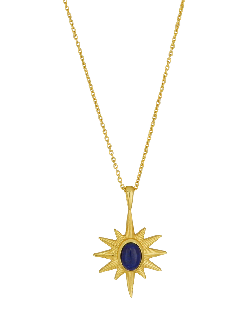 Ottoman Hands Lapis Star pendant gold plated brass UK brand