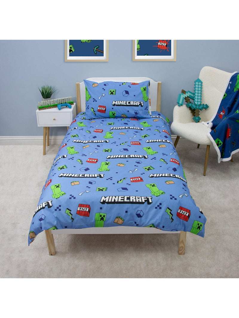 Minecraft reversible duvet cover set single, UK version