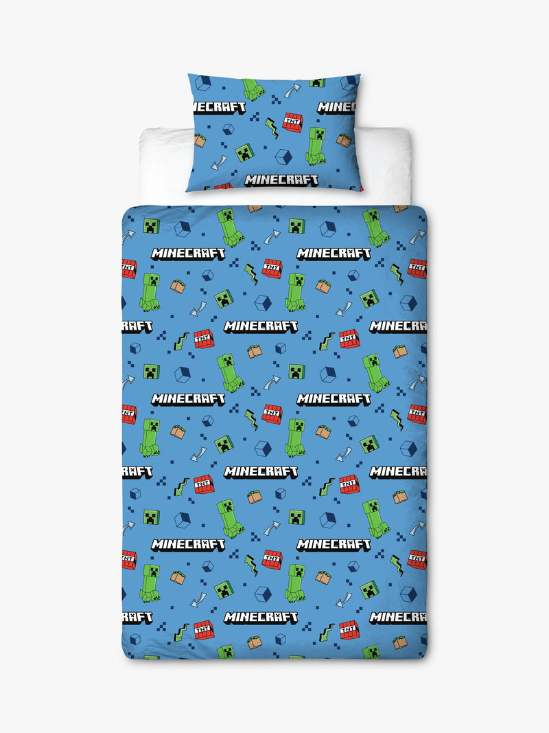 Minecraft reversible duvet cover set single, UK version