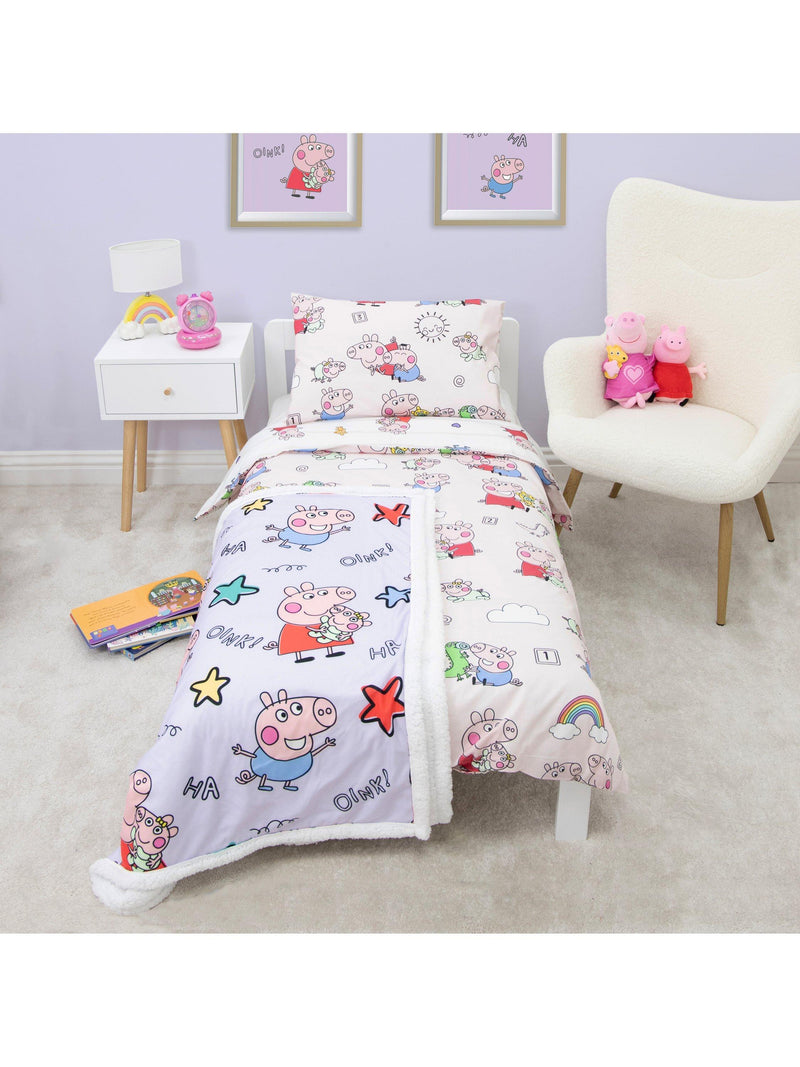 Peppa Pig reversible duvet cover set cotbed - British product