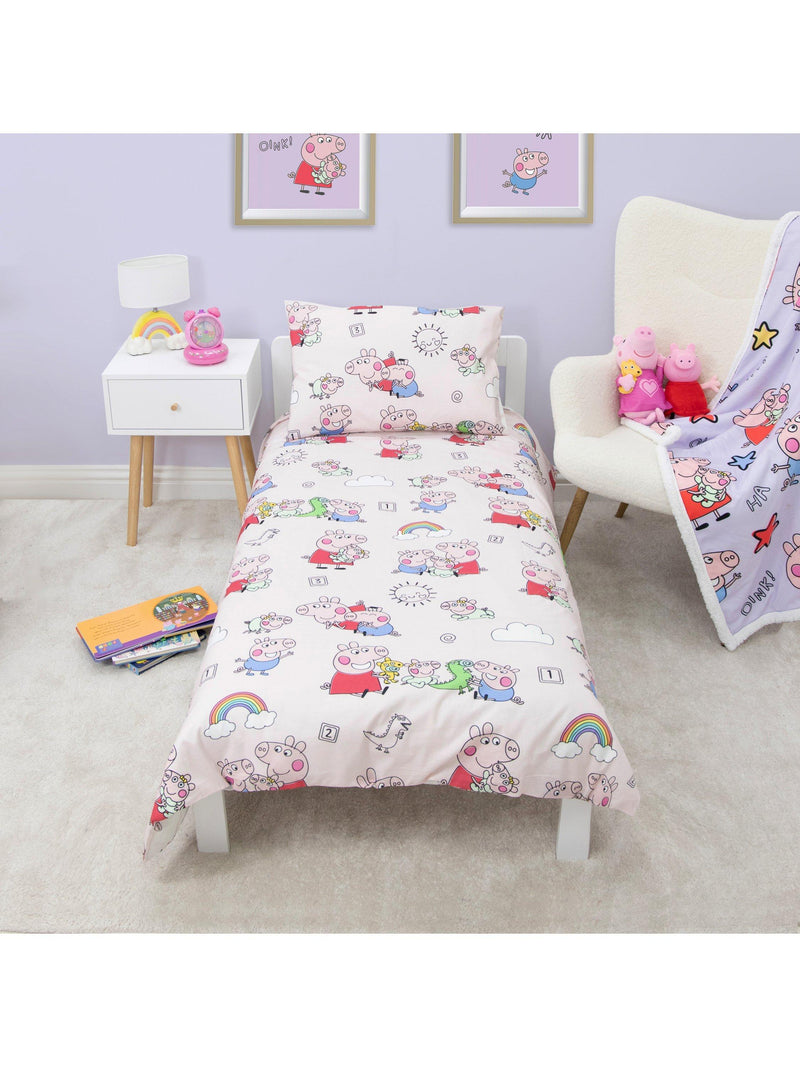Peppa Pig reversible duvet cover set cotbed - British product