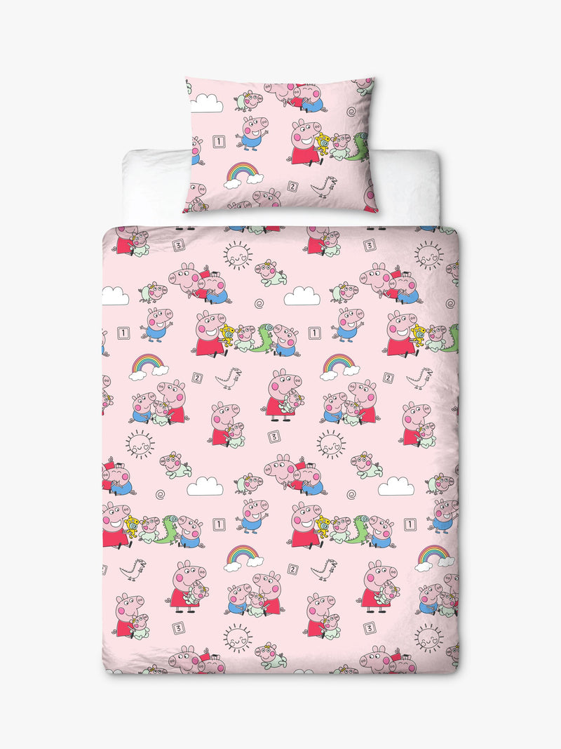 Peppa Pig reversible duvet cover set cotbed - British product