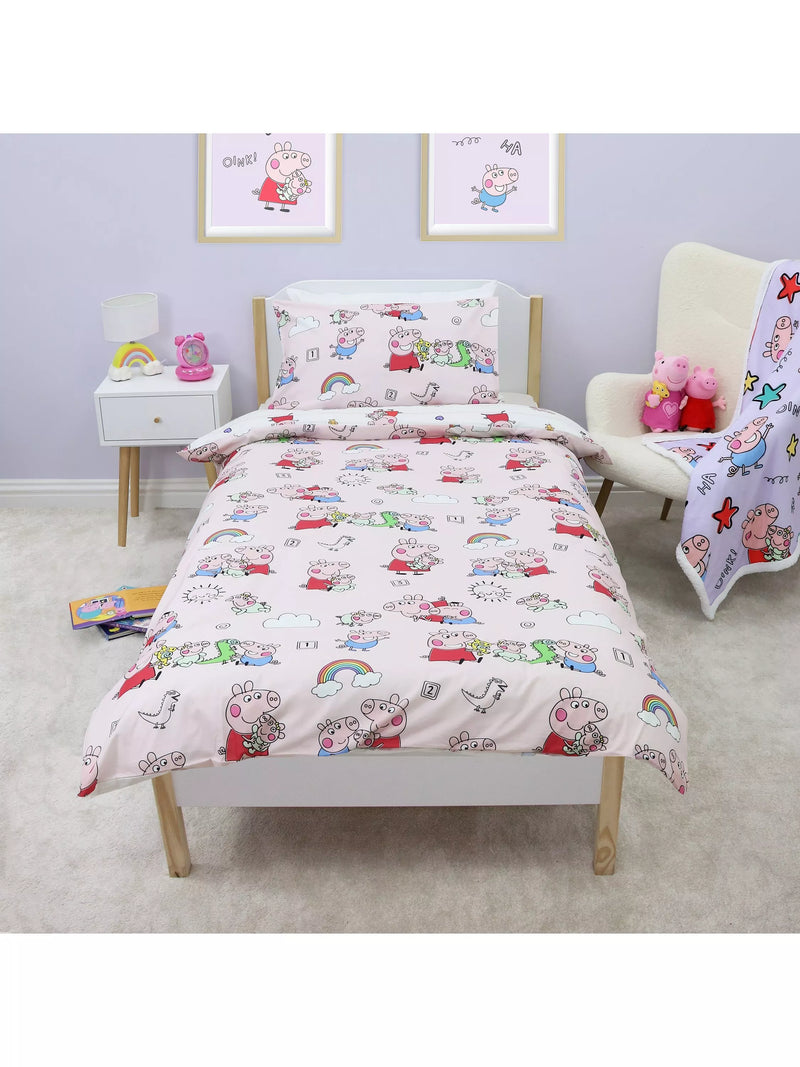 Peppa Pig reversible duvet set single, UK version