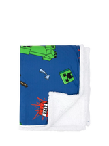 John Lewis Minecraft Sherpa Fleece Blanket 100x150cm- Buy online at McGrocer