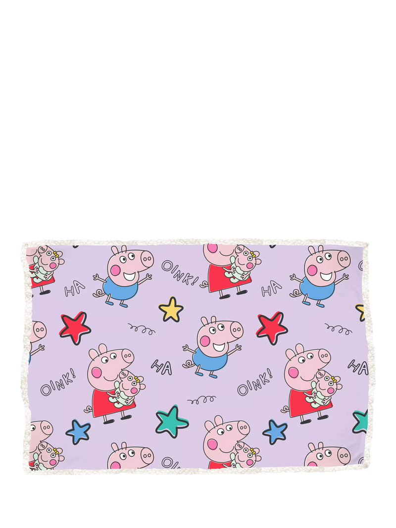 Peppa Pig sherpa fleece blanket 100x150cm - British product