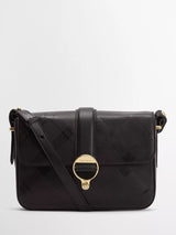 John Lewis Barbour Rosa Leather Crossbody Bag, Black/Deboss Tartan- Buy online at McGrocer