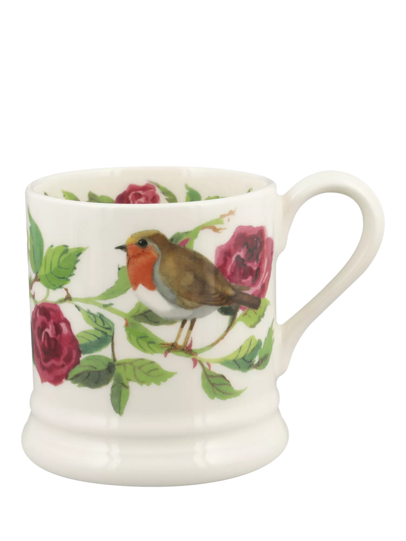 Emma Bridgewater Old Rose earthenware half pint mug 300ml - British product