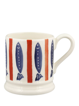 John Lewis Emma Bridgewater Seafood Stripe Earthenware Half Pint Mug, 300ml- Buy online at McGrocer