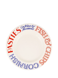 Emma Bridgewater Red & Blue Toast British Beaches dinner plate 27cm (British brand)