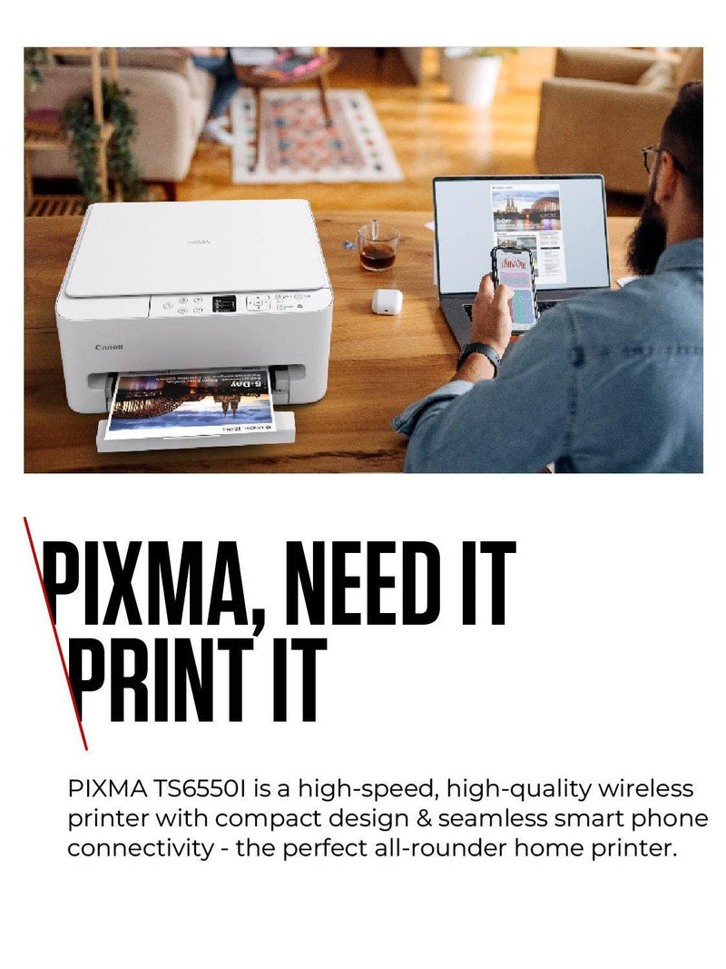 Canon PIXMA TS6550i wireless printer white, imported from the UK