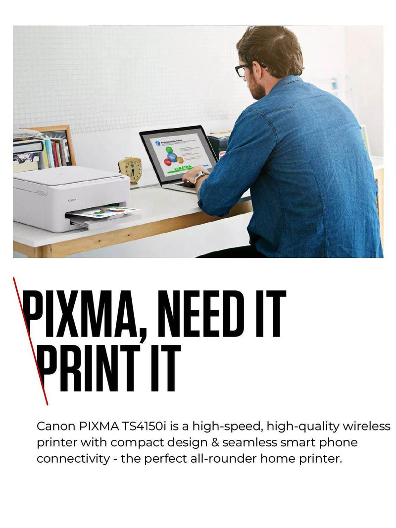 Canon PIXMA TS4150i all-in-one wireless printer white (British brand)