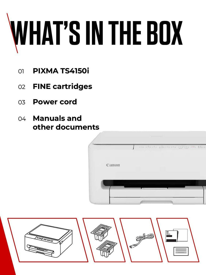 Canon PIXMA TS4150i all-in-one wireless printer white (British brand)