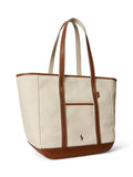 Polo Ralph Lauren medium shopper tote leather and canvas - British product