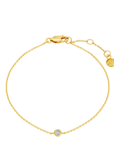 John Lewis Orelia Fine Chain Crystal Bracelet, Pale Gold- Buy online at McGrocer