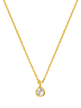 John Lewis Orelia Fine Chain Crystal Pendant, Pale Gold, 40.5cm- Buy online at McGrocer
