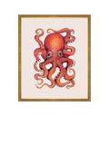 Brookpace Lascelles red octopus framed canvas print 38x31cm (British brand)