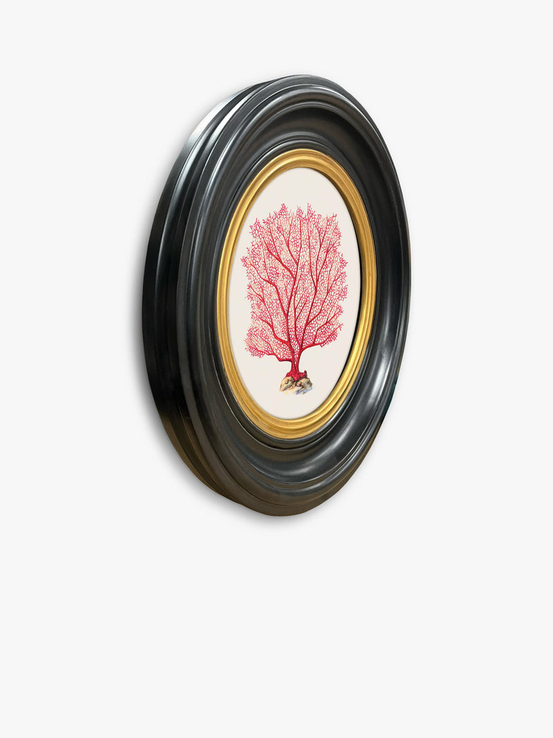 Brookpace Lascelles sea flame round framed print 36cm - British product