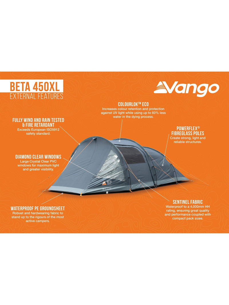 Vango Beta 450XL tunnel tent 3-person deep blue - British product