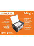 Vango C-Pinnacle 25L cool box deep grey, imported from the UK