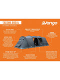 Vango Tacoma 800XL deep blue 8-person tent - British product