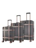 Rock Vintage 8-Wheel Hard Shell Suitcase, Set of 3