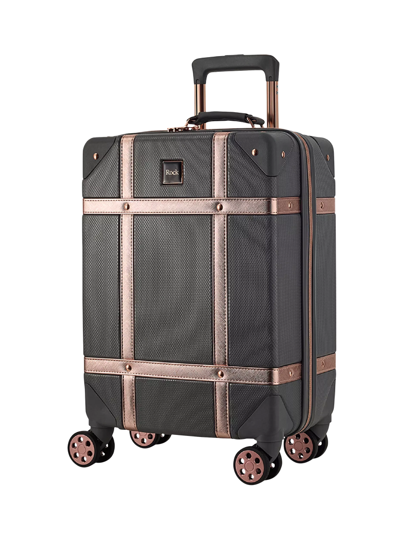 Rock Vintage 8-Wheel 55cm Hard-Sided Cabin Suitcase