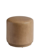 John Lewis Pottery Barn Jake Leather Swivel Stool, Taupe- Buy online at McGrocer