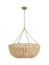 John Lewis Pottery Barn Bristol Bowl Beaded Wood Chandelier Ceiling Light, Natural- Buy online at McGrocer